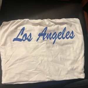 White Los Angeles crop top